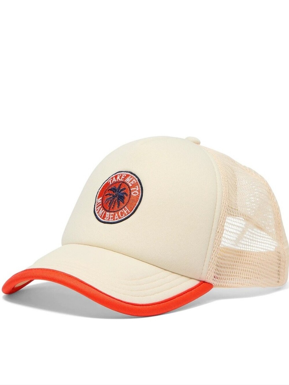 NEW Victoria's Secret PINK Trucker Hat Miami Beach Cream Orange